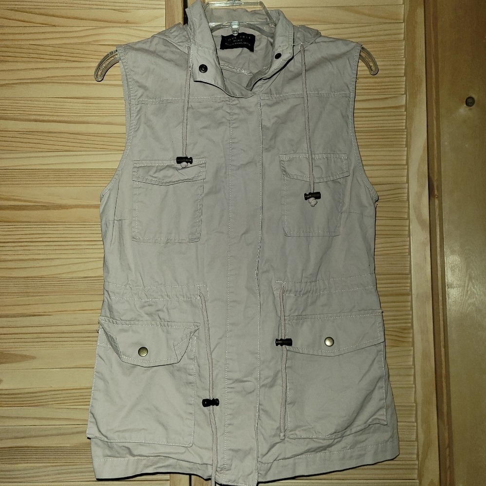Love Tree Blush Pink Utility Vest with hoodie womens Medium